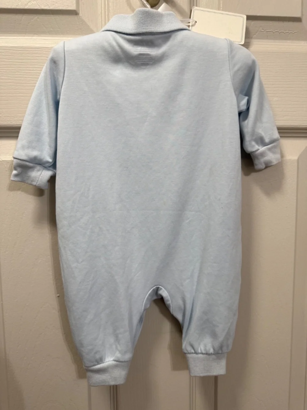 Ralph Lauren Blue Infant Onesie with Satin Hanger. Size 3 months. NWT